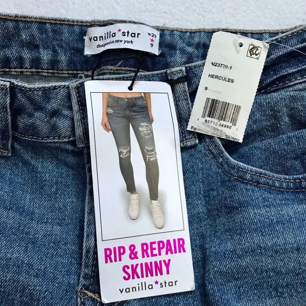Vanilla Star NWT Rip and Repair Skinny Jeans Juniors/Women 9/29